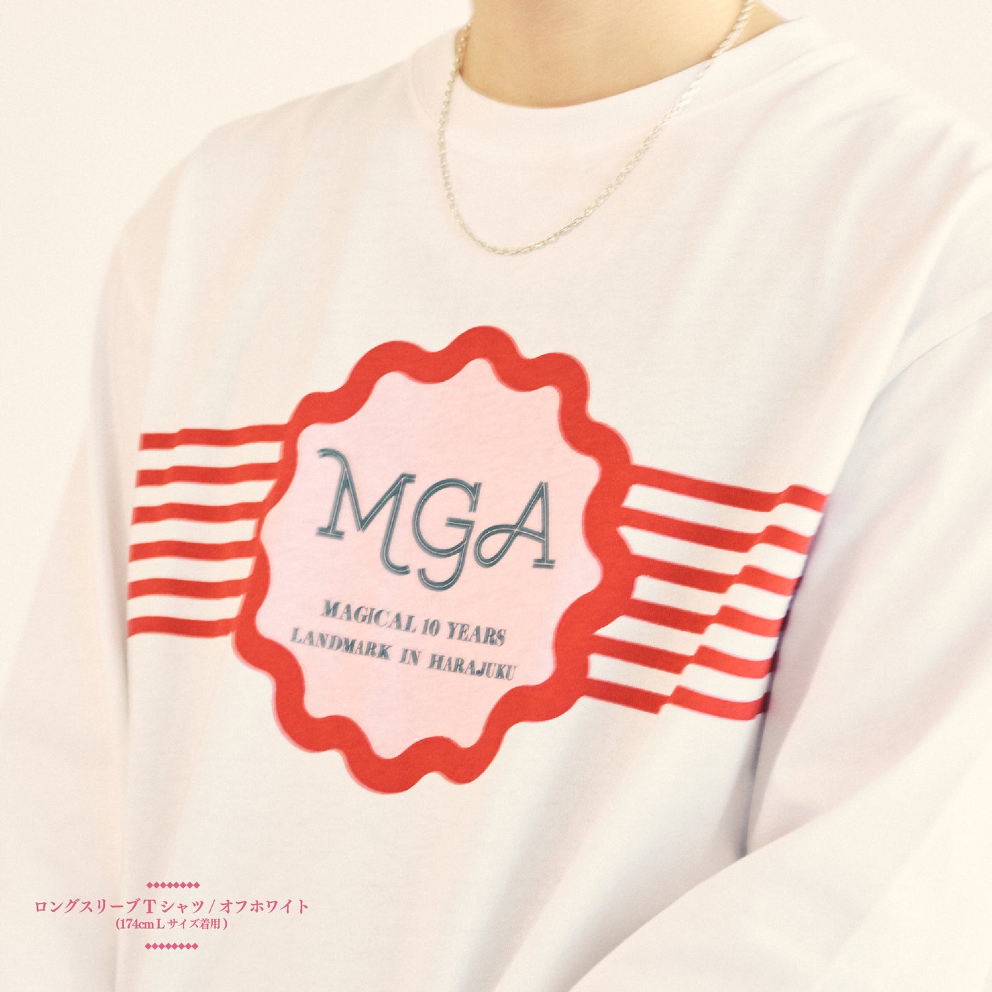 LANDMARK IN HARAJUKU Long-Sleeve T-Shirt / White