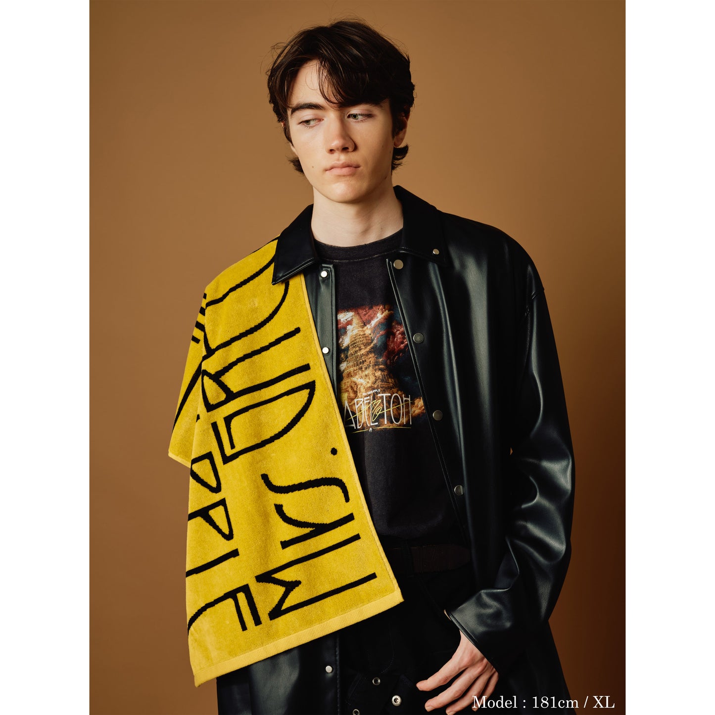 “BABEL no TOH” Vintage-Like T-Shirt / Black