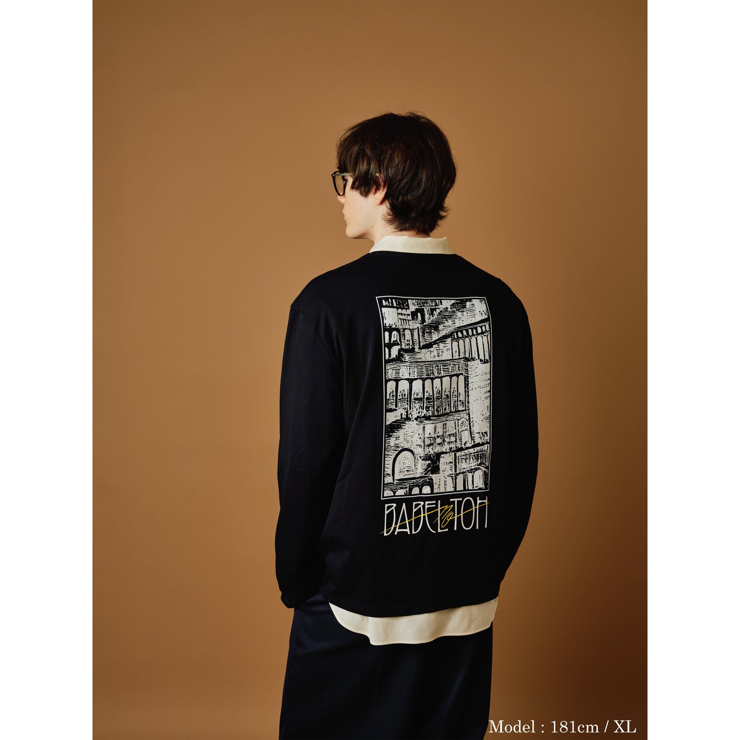 “BABEL no TOH” Long-Sleeve T-Shirt / Black